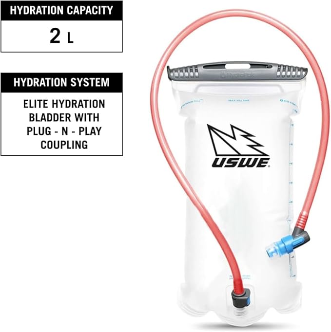 USWE Rush 8L Bike Hydration Vest, Adjustable Chest Straps Running Hydration Vest, 2.0L Hydration Bladder, Mountain Biking, Gravel & Cycling with Reflective Details, Men & Women