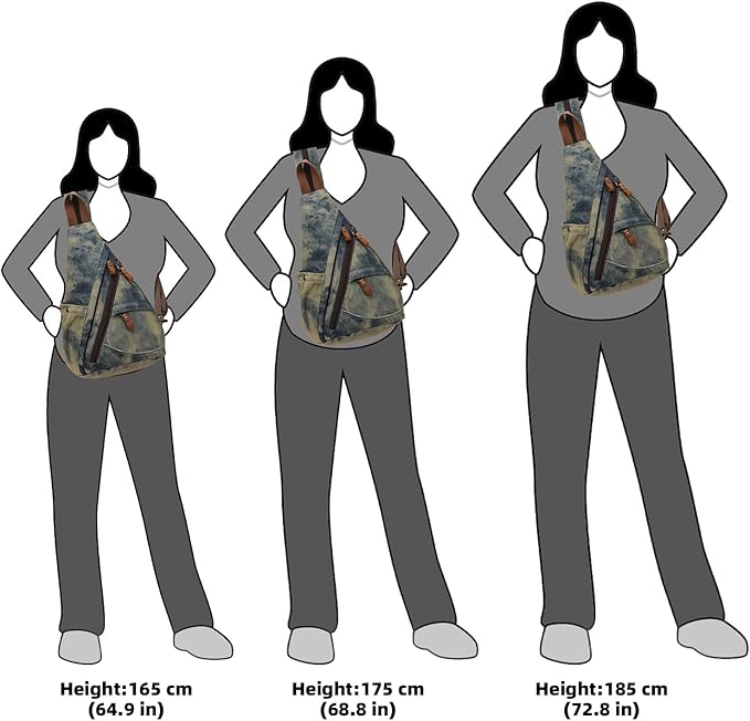 KL928 Canvas Sling Bag - Small Crossbody Backpack Shoulder Casual Daypack Rucksack for Men Women(Large Version)