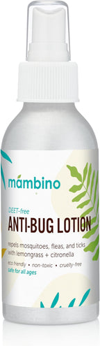 Anti-Bug Lotion DEET-Free – All-Natural Bug Lotion Travel Size Made with Nourishing Essential Oils – Bug Repellent for Babies, Kids, Adults, Camping, & More by Mambino Organics, 4oz