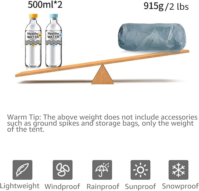 3FULGEAR Lanshan 2 Pro Tent 2 Person Ultralight Camping Tent, 3/4 Season Professional 20D Silnylon Rodless Tent for Camping, Climbing, Hiking