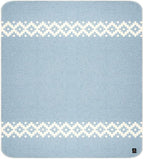 Thick Alpaca Wool Blanket Heavyweight Camping Outdoors Indoors Soft Peru King Size Ethnic Design (Soft Blue - Ivory, King Size)