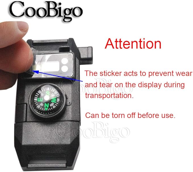 5/8 Inch Compass Flint Scraper Fire Starter Whistle Buckle Paracord Bracelet Outdoor Camping Emergency Survival Travel Kits