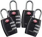 TSA Approved Luggage Lock,3 Digit Small Combination Padlock for Travel Suitcase (Black)