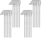7" Tent Stakes, Heavy Duty Tarp Camping Stakes, Galvanized Metal Pegs for Outdoor Decorations, 20 PCS