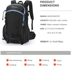 MOUNTAINTOP Hiking Backpack,Lightweight Travel Backpack for Men Women Outdoor Backpacking, Camping