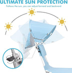 Universal Chair Umbrella Canopy, UPF 50+ Sun Shade with Adjustable Clamp, Fits Most Brands’ Beach, Camping, Lawn, Tanning, Zero Gravity, Lounge & Fishing Chairs, Patent Design