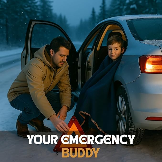 Wool Camping Blanket – 70% Wool Heavy-Duty Military Style Throw, Warm & Washable, Fire Retardant Cover for Emergency, Survival & Outdoor Use – Perfect for Camping, Car, Home & Hiking, Navy 62x84