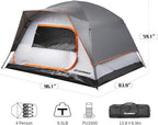 EchoSmile 2/4 Person Camping Tent, Lightweight Dome Family Tent with Rainfly, Easy Setup, Waterproof & Windproof Outdoor Shelter for Group Hiking, Backpacking, 3-Season Use