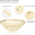 MAXTOP Large Crossbody Fanny Pack with 4-Zipper Pockets,Gifts for Enjoy Sports Festival Workout Traveling Running Casual Hands-Free Wallets Waist Pack Phone Bag Carrying All Phones