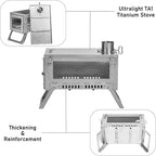 FIREHIKING Ultralight Titanium Stove Thickened TA1 Camping Tent Stove LANK Max Folding Portable Wood Burning Stove