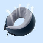 SPRFUFLY Neck Pillow for Traveling, Airplane Pillow with Sleep Mask and Ear Plugs, Breathable Removable Cover & Ergonomic Design - Essentials Travel Pillow for Airplane/Car Road Trip(Azure Blue)