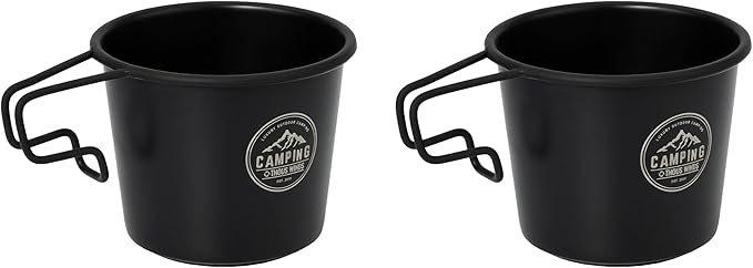 Camping Sierra Cups, 350ml Stainless Steel Mugs, Lightweight Camp Cup for Outdoor Camping Backpacking Trekking, 2pcs Set