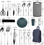 HOMQUEN Camping Essentials Camping Gear Must Haves，Cooking Utensils Set Rv Camping Accessories，Camper Gadgets for Outdoor Hiking Travel Picnic Barbecue Gifts
