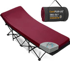 CYMULA Camping Cot Mattress 2in Memory Foam Sleeping Pad,Soft Warm Non-Slip Camping Mattress Topper with Retaining for Adults,Portable Roll up Pad for Travel（only Mattress）
