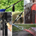 10PCS Carabiner Clip 304 Stainless Steel Heavy Duty Spring Snap Hook M4 1.57 Inch Small Keychain for Keys Swing Set Camping Fishing Hammock