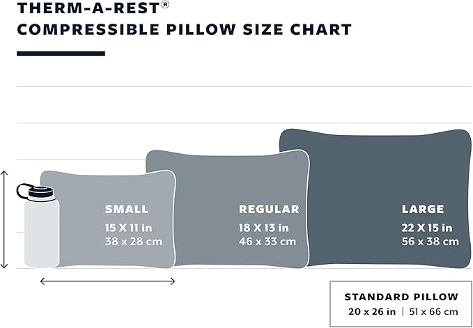 Therm-a-Rest Compressible Cinch Camping and Backpacking Pillow, Small - 12 x 16 Inch, Woodland