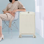 Kid Ride-On Suitcase, 22-Inch Carry-On Luggage with Front Opening, 4 Swivel Wheels, Supports 143 lbs, Portable Kids Travel Trolley for Airplane & Toddler Trips