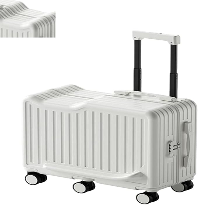 Ride on Luggage, Ride-on Suitcase for Kids & Teens with 6-Spinner Wheels, Wheels Trolley Case Toddler Suitcase Used for Storing Travel Essentials(White)