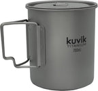 Kuvik Titanium Pot with Lid 750ml (25.4 oz) - Ultralight and Compact Pot for Backpacking, Camping, and Survival