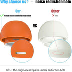 3 Pairs Replacement Ear Tips for AirPods Pro 1st & 2nd Generation with Noise Reduction Hole, Silicone Ear Tips for AirPods Pro with Portable Storage Box and Fits in Charging Case (Medium, Orange)