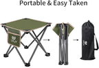 Opliy Camping Stool 2 Pack,Portable Folding Stool for Outdoor Gardening and Beach Hiking Fishing,Foot Stool with Carry Bag (Green)