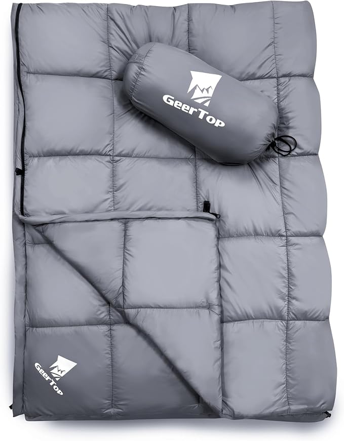 GEERTOP Lightweight Outdoor Camping Blankets for Adults, Compact Travel Blanket for Hiking Backpacking All Weather Sleeping Bag Quilt for Beach, Park, Stadium