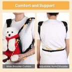 Inspack Dog Backpack Carrier/Cat Carrier, Adjustable Pet Front Carriers Travel Bag for Puppy Medium Dogs, Legs Out, Soft Ventilated Doggie Chest Carry Backpacks for Hiking/Camping, 7-11 lbs, Red