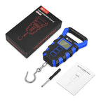 50Kg Hanging Scale with Ruler Digital Portable Fish Hook Electronic Weighting Luggage Scale LED Display Balance(Green)