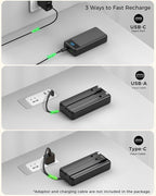 Portable Charger 40000mAh Power Bank - PD 22.5W Fast Charging Battery Pack, Built-in Cable Phone Charger 4 Output 3 Input, Compatible with iPhone 16 15 14 13 Android Samsung, Travel Camping Essential