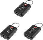 3Pcs TSA Approved Luggage Locks 3 Digit Travel Combination Portable Small Padlocks Stainless Steel TSA Accepted Toolbox Locks for Travel Bag Suitcase Lockers
