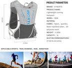 Running Hydration Vest for Men Women Water Backpack for Running 3L Running Hydration Pack for Trail Running Marathon Race Hiking