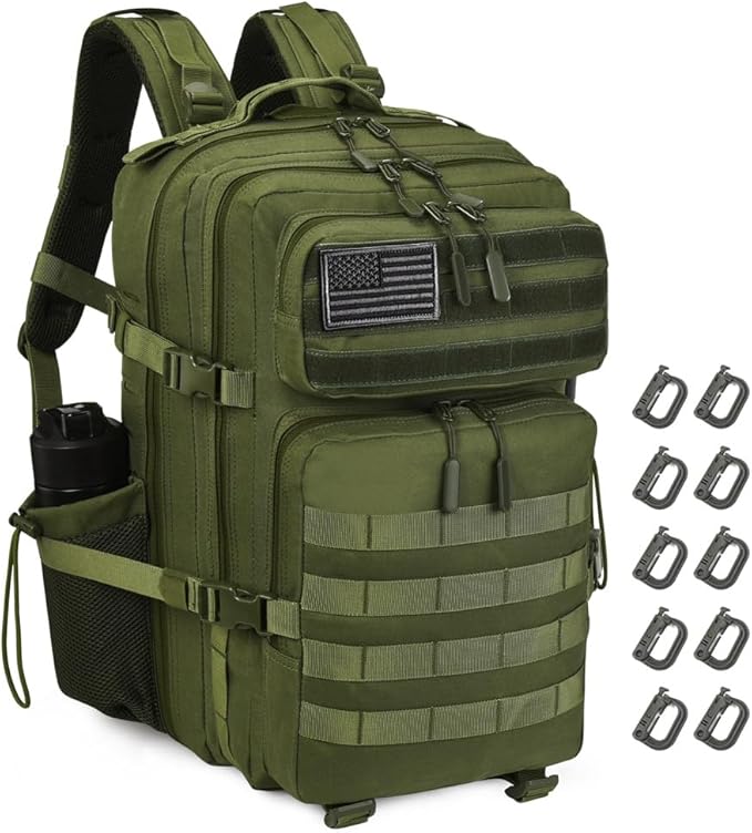Military Tactical Backpack 45L Large Tactical Backpack for Men, Hiking Rucksack With Bottle Holder