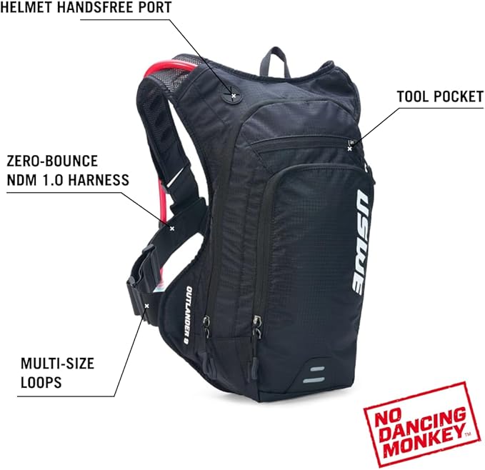 USWE Outlander Hydration Pack with Water Bladder, Hydration Backpack - Backpack for Cycling, MTB, Trail Running & More