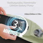 Air Mattress with Battery Pump, Rechargeable USB-C Electric Pump, Dutch Velvet Surface Self Inflatable Mattress Queen, Portable Air Bed for Camping, Indoor and Outdoor (18" Green)