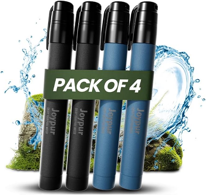 Portable Water Filter Straw Survival, Essential Camping & Hiking Gear, Water Purification Straw for Travel, Biking and Emergency Preparedness