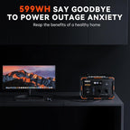 600W Portable Power Station 599.4Wh Solar Generator, PD100W Fast Charging, 162000mAh Battery with LCD Display for Camping, RV Trips & Home Emergencies (2000+ Cycles)
