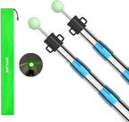 SANLIKE Telescoping Tarp Pole Heavy Duty Tent Poles, 33"-86.6"/94" Thickened Tube Collapsible Stainless Steel Canopy Poles for Camping Backpacking Hiking Awning Sun Sails Outdoor Sports, Set of 2