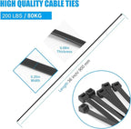 Armpow 36 inch Black Zip Ties Heavy Duty 40PCS, 200LBS Ultra Exclusive Strong Plastic Wire Ties, Large Cable Ties Extra Long Tie Wraps, Indoor and Outdoor UV Resistant
