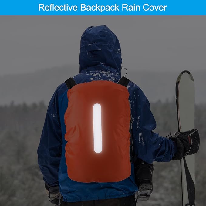 PATIKIL Waterproof Backpack Rain Cover, Non-Slip Backpack Cover with Vertical Reflective Strap Stay Dry for Hiking, Camping, Hunting