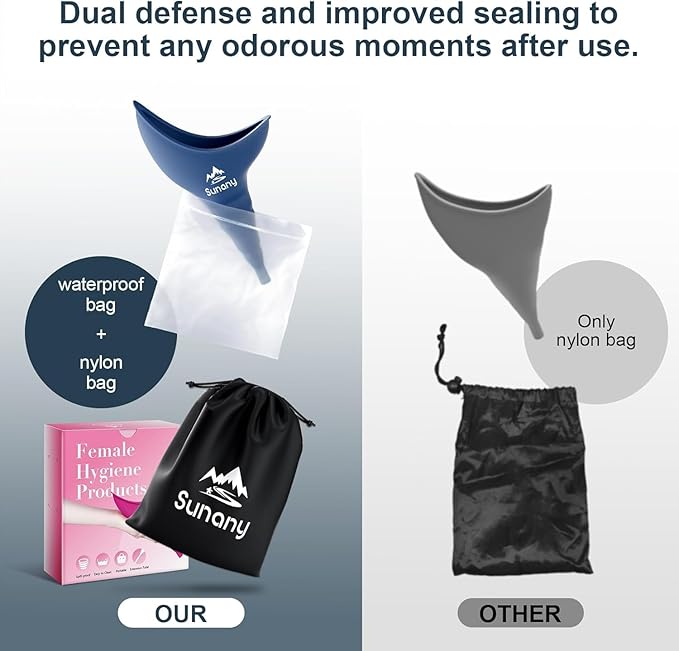 Female Urination Device, Reusable Female Urinal Silicone Women Pee Funnel Allows Women to Pee Standing Up, The Perfect Companion for Camping,Outdoor,Travel（Fuchsia）