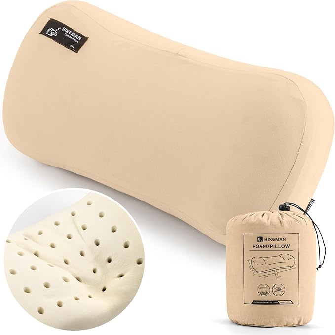 HIKEMAN Camping Memory Foam Pillow - Ultralight Washable Camping Essentials Backpacking Travel Pillow for Outdoor Camp, Sport, Airplanes, Hiking(Skin)