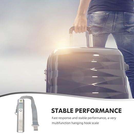 Alipis Portable Digital Luggage Scale 50kg with Retractable Tape Measure, Handheld Travel Suitcase Weight Scale for Accurate Baggage Weighing