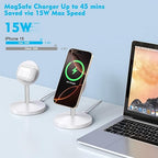 Magnetic Wireless Charger iPhone Charger Stand Stand Mag Safe Pad,2Pack Fast Mag-Safe Charging Station for iPhone 16 ProMax/16 Plus/15/14/13/12 Apple Magnet Wireless Charging Station/AirPods Pro 2/3/4