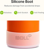 Kids Insulated Water Bottle-16 oz Stainless Steel Vacuum Wide Mouth Sports Flask with Silicone Boot-Reusable Metal Leak Proof Travel Water Bottle for Girls Boys, BPA-Free(Orange)