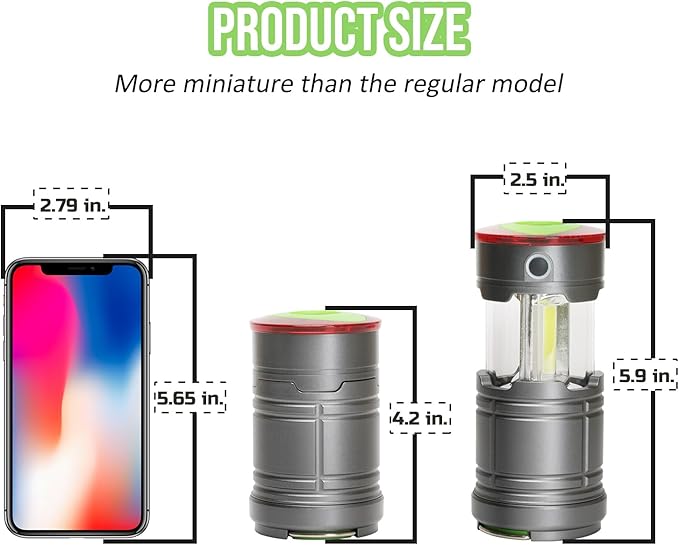 Lichamp Collapsible LED Camping Lantern, Portable Lightweight Waterproof LED Flashlight, 4 Light Modes, Survival Kits for Indoor Outdoor Home Emergency Power Outages Hiking Hurricane, 4 Pack, Medium