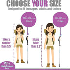 Walking Sticks for Men & Women - 14.5" Foldable Hiking Poles for Backpacking, Exercising and Traveling, Set of 2 Aluminum Nordic Collapsible Trekking Poles