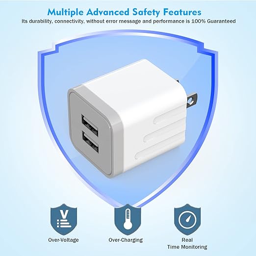 iPhone Fast Charger,Fast Adapter i Phone 2Pack Dual Port USB Wall Charger Apple Fast Charging 10FT Long Lightning Cable Cord Double Adapter Plug Block for iPhone 14/13/12/11 Pro Max XS XR X 8 7 6 iPad