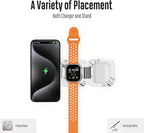 KU XIU Fast Wireless Charger, Magnetic Foldable 3 in 1 Charging Station for iPhone 17/16/15/14/13/12 Pro/Plus/Pro Max, 5W Portable Charger for Apple Watch9/8/7/6/5/4/SE, for Airpods