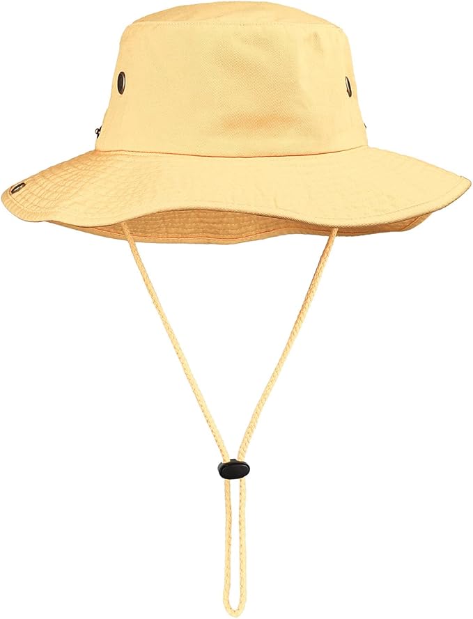 Wide Brim Hiking Fishing Safari Boonie Bucket Hats 100% Cotton UV Sun Protection for Men Women Outdoor Activities