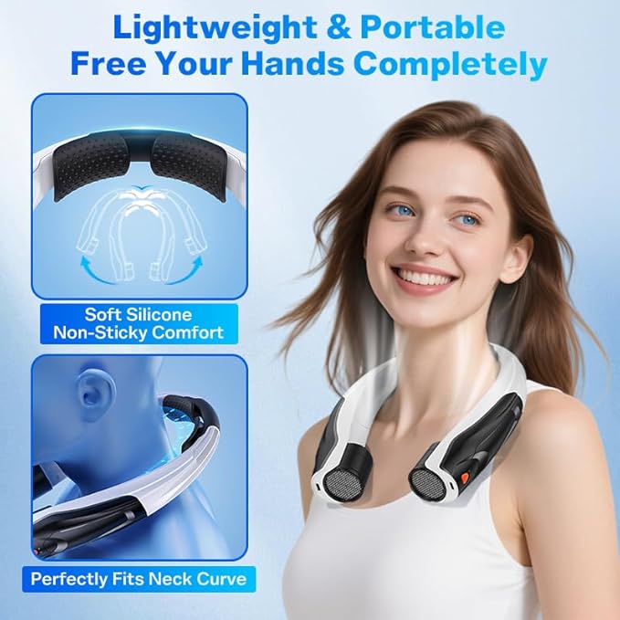 Portable Neck Fan Rechargeable: Free Hands Extra-long Battery Life 6000mAh Strong Air Volume Fast Cooling for Outdoor Enthusiasts - Travel Hiking Climbing (Black)